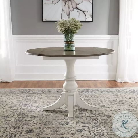 Magnolia Manor Antique White Drop Leaf Dining Table From Liberty ... regarding Liberty Furniture Magnoia Manor Drop Leaf Table