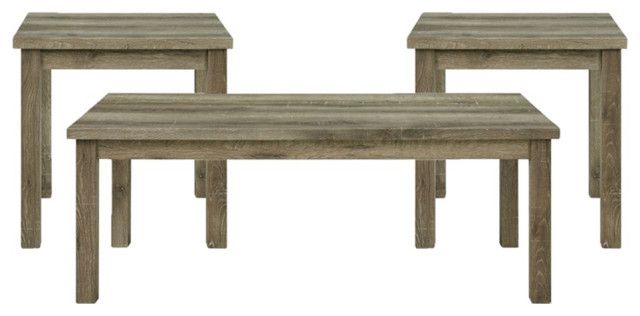 Maklaine Transitional Wood 3Pc Occasional Table Set With Lift Top In Oak - Farmhouse - Coffee ... with Maximizing Functionality with the Maklaine Lift Top Table Set in Oak