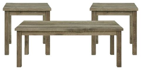 Maklaine Transitional Wood 3Pc Occasional Table Set With Lift Top In Oak - Farmhouse - Coffee ... with Maximizing Functionality with the Maklaine Lift Top Table Set in Oak