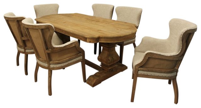 Manhattan Beach 7-Piece Dining Set With 84&quot; Carrom Table And 6 Natural ... in Choosing Your Perfect Manhattan Beach Carrom Dining Table Insights from an Expert