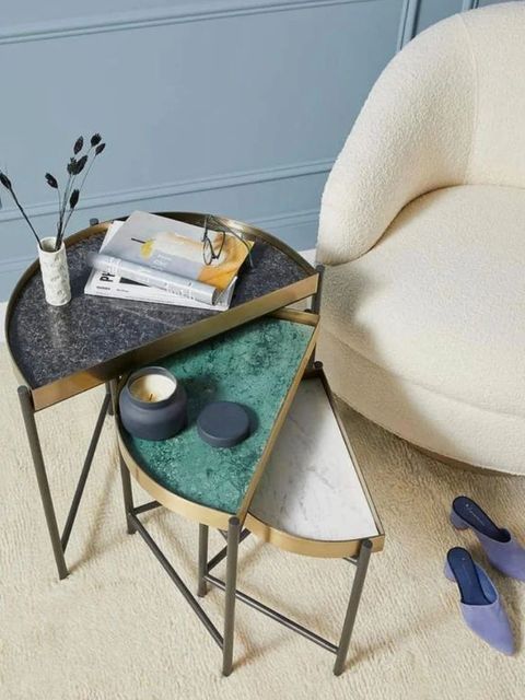 Marble Top Iron Nesting Table Set, 3 Tables At Best Price In Mumbai ... throughout The Enduring Appeal of Nesting Tables Why HomeRoots Tables are a Smart Choice