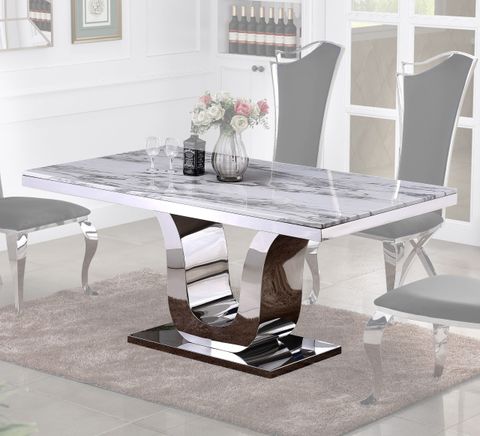 Marble Top & Stainless-Steel Base Dining Table - Walmart.com inside Why marble dining tables with stainless steel bases remain a classic choice for kitchens