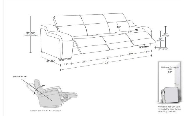 Unveiling the Luxury of the Antonio Italian Leather Power Reclining Sofa with Headrests