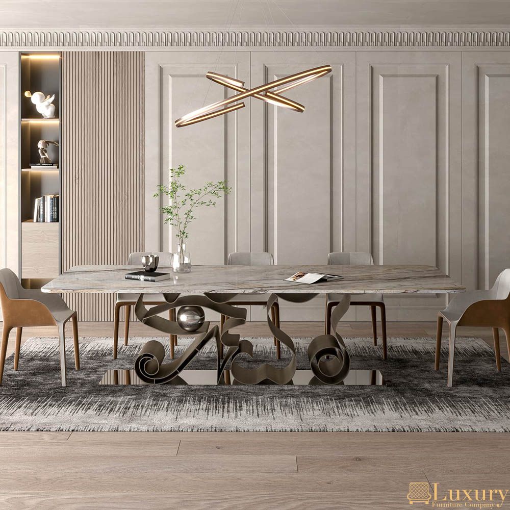 Martino Designer Marble Dining Table - Luxury Furniture Company regarding Marble Dining Table Selection Guide for Architects and Facility Managers