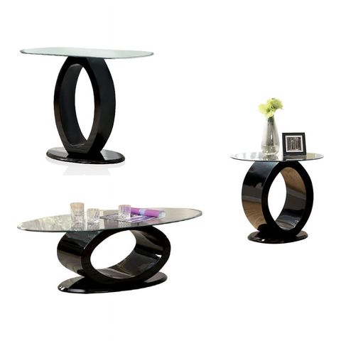 Mason Contemporary 3-Piece Tempered Glass Top Coffee Table Set In Black ... regarding Designing with the Bowery Hill Tempered Glass Coffee Table Set