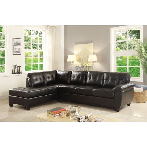 Maykoosh Rustic Refinement Button Tufted, L-Shaped Faux Leather ... intended for Maximizing Your Room's Potential The Strategic Placement of an L-Shaped Sofa