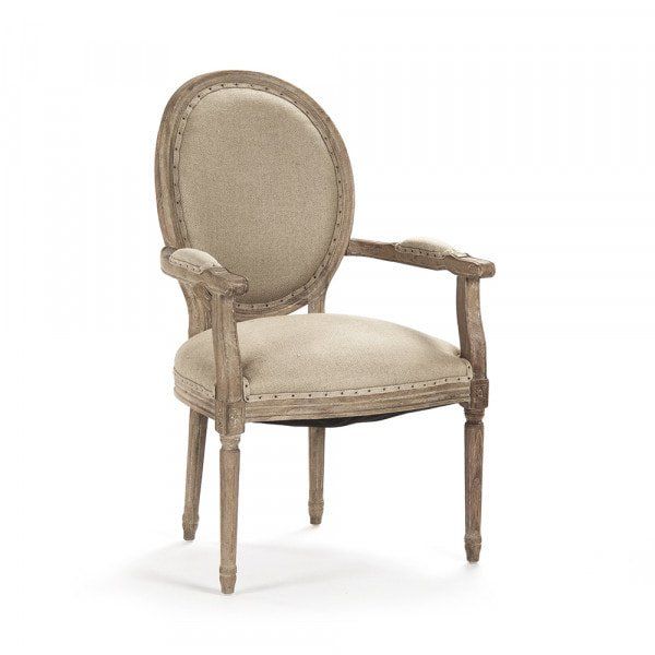 Medallion Arm Chair, Hemp Linen - The French Table in Why Hemp Linen is the Perfect Fabric for Your Medallion Settee