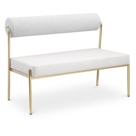 Meridian Furniture Carly Cream Vegan Leather Bench - Walmart.com in Adding a Touch of Elegance The Karol Cream Vegan Leather Bench