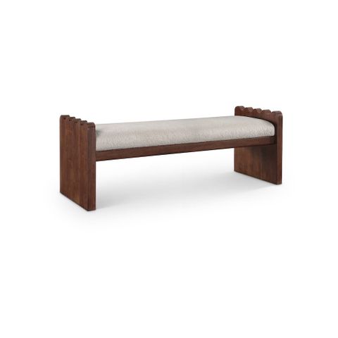 Meridian Furniture Sonia Beige Velour Fur Fabric Bench - Walmart.com regarding Understanding the Allure of the Sonia Upholstered Bench in Cream Velour