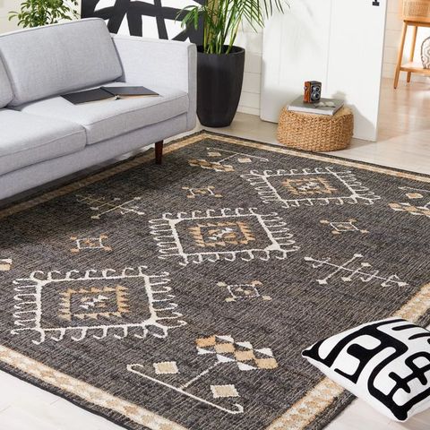 Mickie Southwestern Handmade Flatweave Jute Black/Ivory Area Rug | Area ... for Flatweave Cotton Area Rug Black And Ivory Trellis Design Handmade