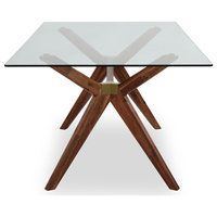 Mid-Century Modern Glass Dining Tables Walnut Variations and Design Inspiration
