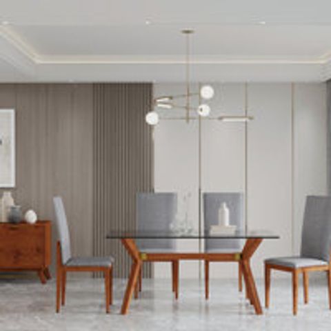 Mid-Century Modern Glass Dining Table - Midcentury - Dining Tables - By ... throughout Mid-Century Modern Glass Dining Table, Walnut