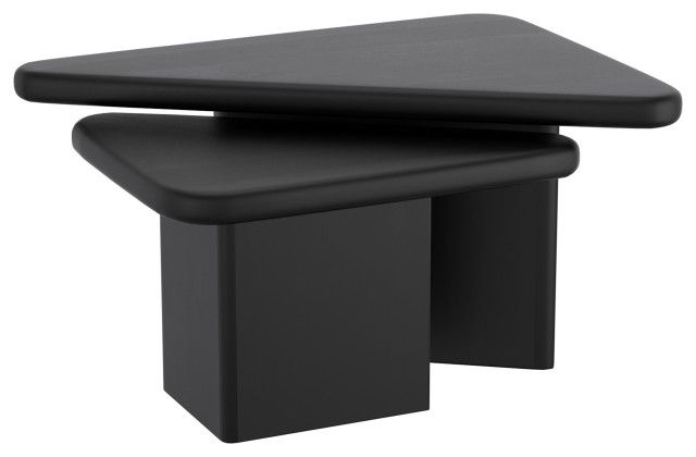 Mid-Century Modern Solid Wood 2-Piece Coffee Table Set - Transitional ... in Rediscovering the Charm of Mid-Century Modern Coffee Tables