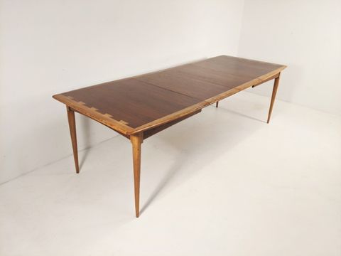 Mid Century Modern Walnut Dining Table, Acclaim Collection By Lane - Epoch in Mid Century Rectangular Dining Table Walnut