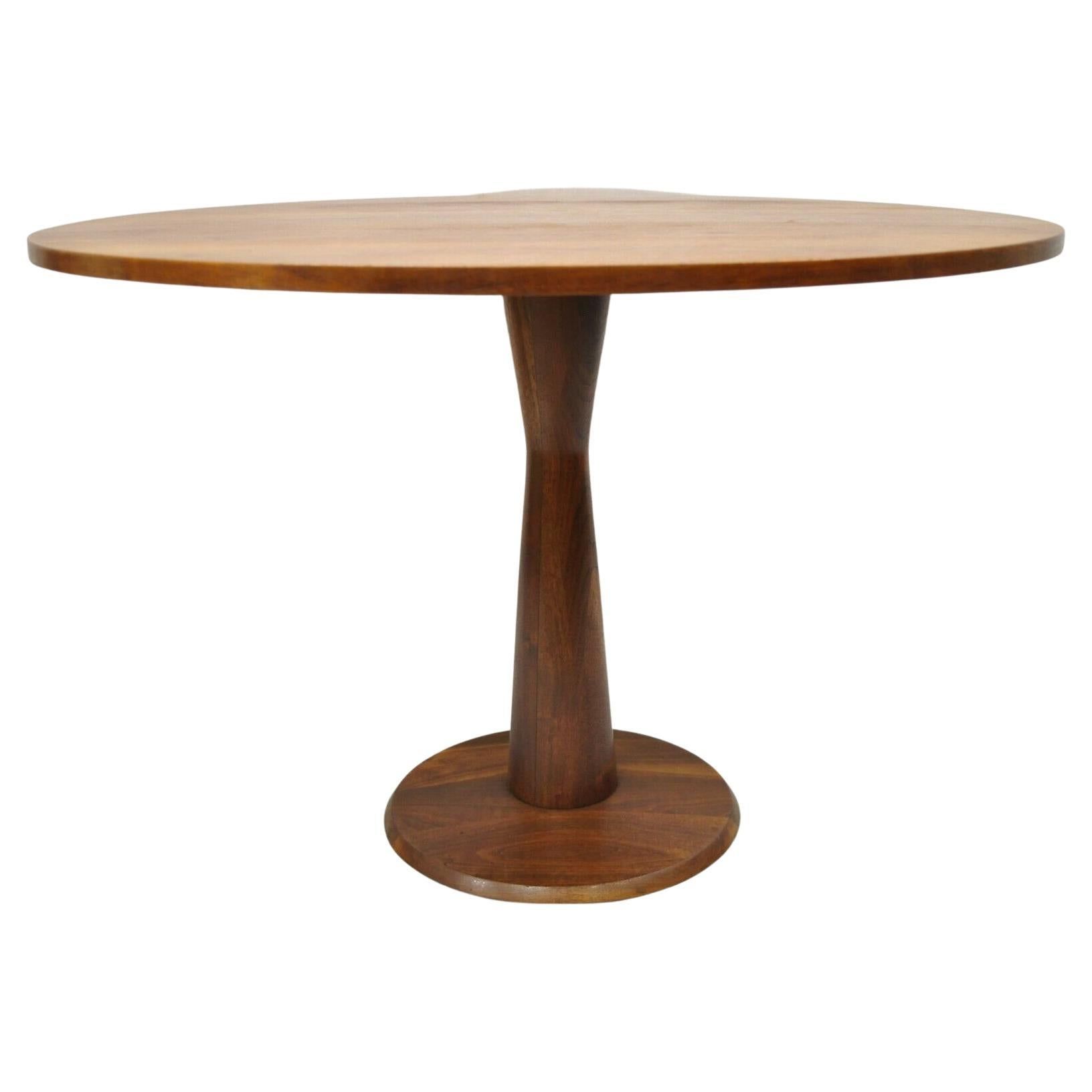 Mid-Century Modern Walnut Round Dining Table With Hourglass Pedestal ... throughout Round Dining Table With Pedestal Base