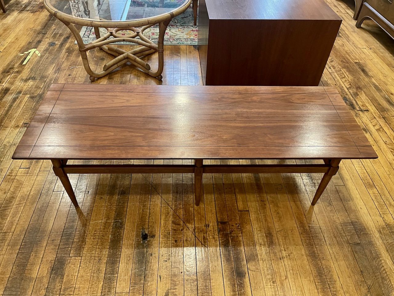 Mid Century Rectangle Walnut Coffee Table | Circa throughout Modern interpretations of classic mid century rectangular walnut dining table designs