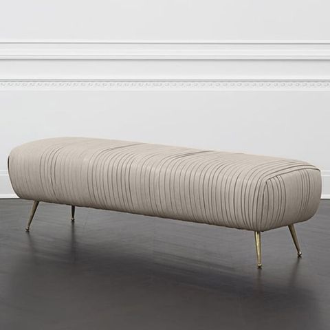 Modern 47&Quot; Faux Leather Upholstered Bench Beige With Gold Stainless ... throughout Riverside Furniture Sophie Modern Upholstered Metal Bench In Beige