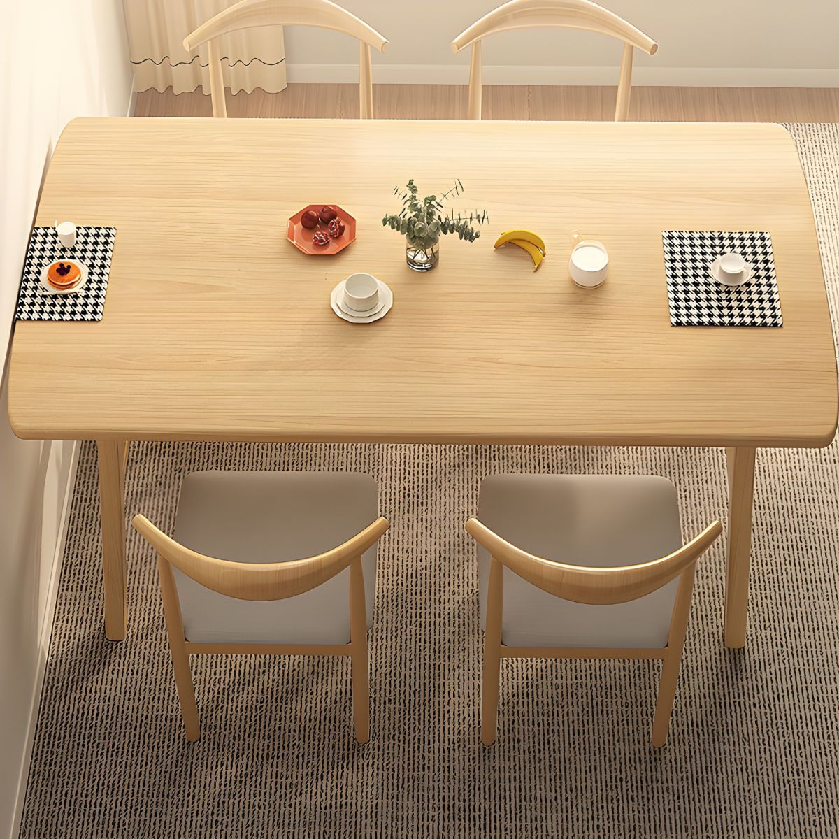 Modern Brown Rectangular Wood Dining Table With Metal Legs Standard Height - Walnut 47.2&quot;L X 23. ... pertaining to Styling Your Rebellah Walnut Brown Rectangular Table for Every Occasion