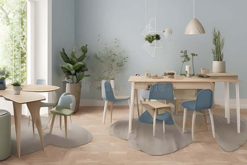 Modern Clean Contemporary Nile Blue Kitchen, Minimalist Interior Design ... throughout Less is more: how modern dining tables transform small kitchen spaces