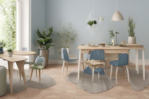Modern Clean Contemporary Nile Blue Kitchen, Minimalist Interior Design ... throughout Less is more: how modern dining tables transform small kitchen spaces