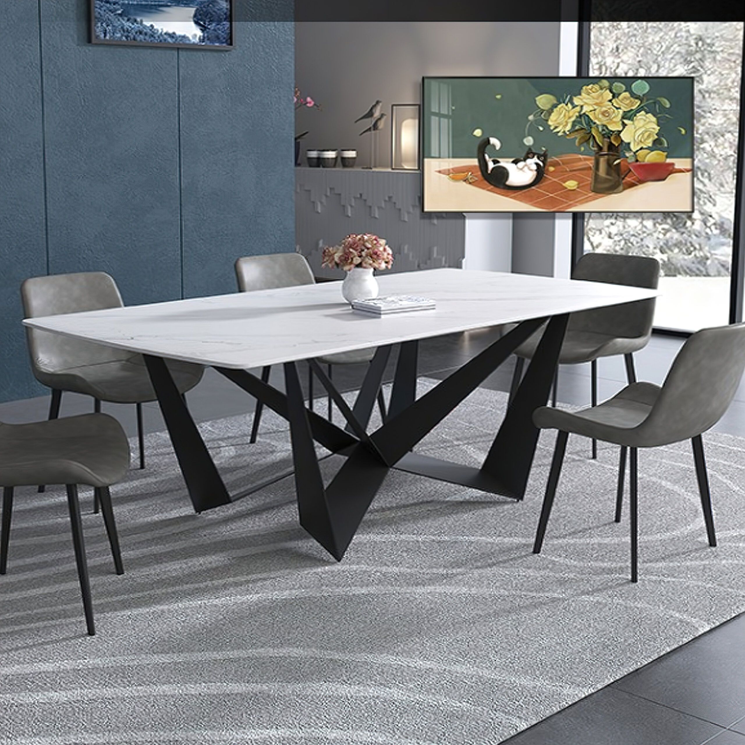 Modern Contemporary Dining Room Sets regarding Cheap Modern Dining Table Free Delivery