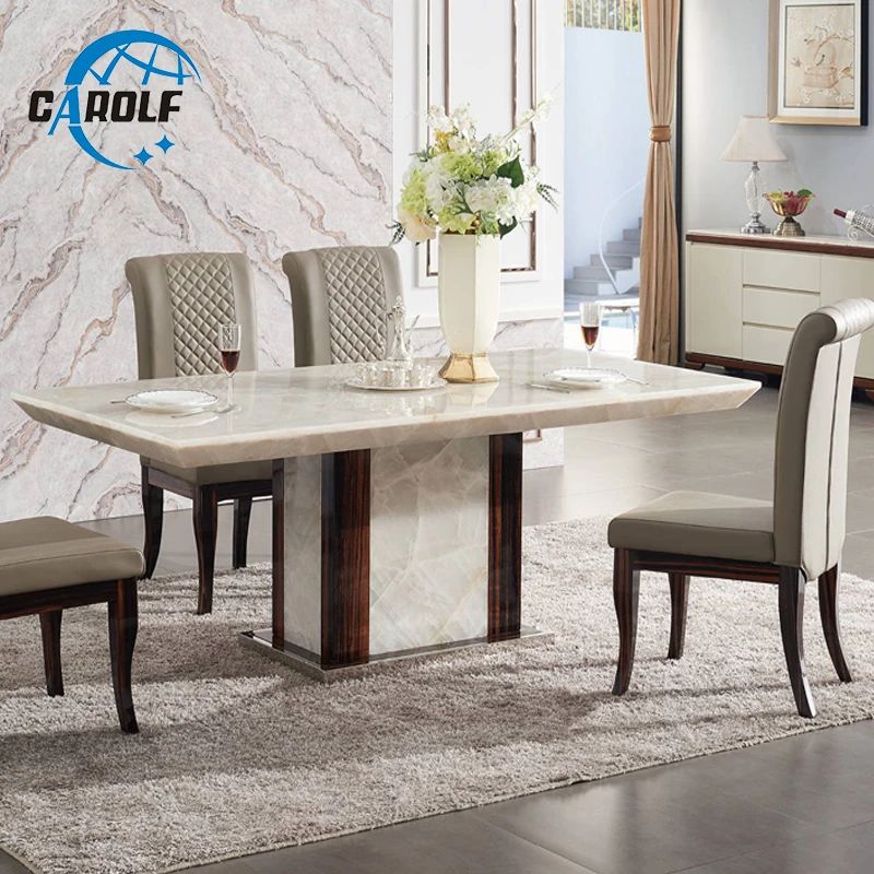 Modern Dining Table Designs Furniture Marble Stone 6 Seater Dining ... intended for Contemporary Marble Dining Table Design