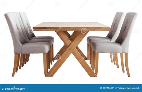 Modern Dining Table With Upholstered Chairs, Elegant Design, Wooden ... with regard to Wooden Dining Table With Upholstered Chairs
