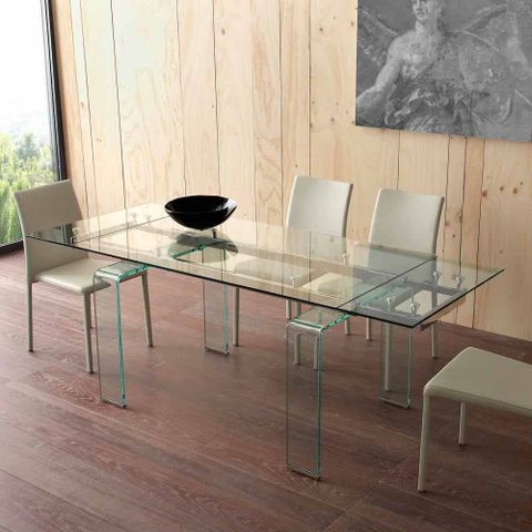 Modern Extendable Dining Table Lord, With Tempered Glass Top inside Maximizing space and style with today's most popular extendable glass dining tables