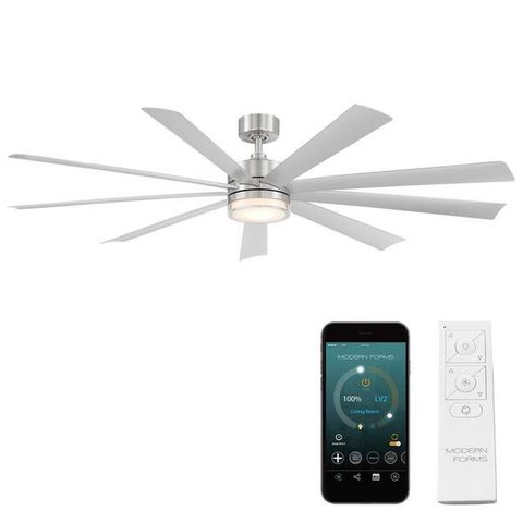 Modern Forms Wynd Xl 72 In. Smart Indoor/Outdoor Ceiling Fan Stainless ... for Modern Outdoor Ceiling Fan Stainless Steel Finish