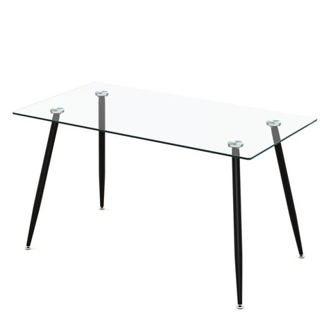 Modern Glass Rectangular Dining Table With Metal Legs - Costway within Understanding the durability factors of glass dining tables with metal legs