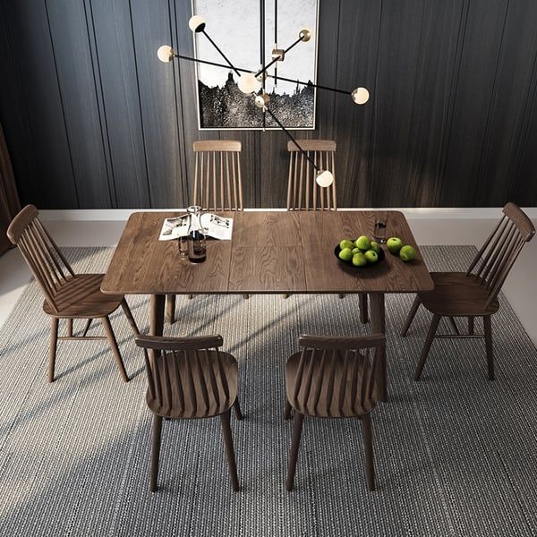 Modern Rectangular Extendable Dining Table Ash Wood Brown Dining Table ... with regard to Maximizing space with rectangular extendable dining tables in small homes