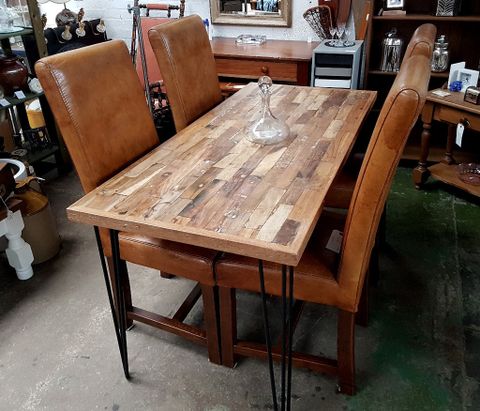 Modern Rustic Industrial Style Dining Table From Reclaimed Wood | In ... pertaining to Industrial Dining Table Reclaimed Wood Top