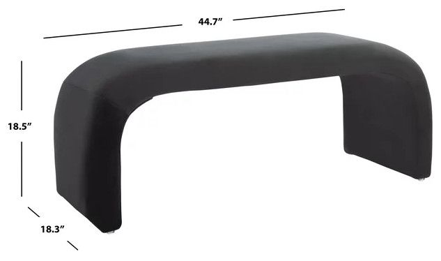 Modern Solid Glam Accent Bench, Upholstered Velvet Fabric Seat ... regarding Modern Solid Glam Accent Bench, Upholstered Velvet Fabric Seat, Waterfall Legs, Emerald