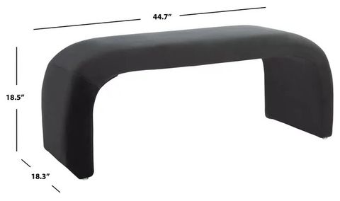 Modern Solid Glam Accent Bench, Upholstered Velvet Fabric Seat ... regarding Modern Solid Glam Accent Bench, Upholstered Velvet Fabric Seat, Waterfall Legs, Emerald