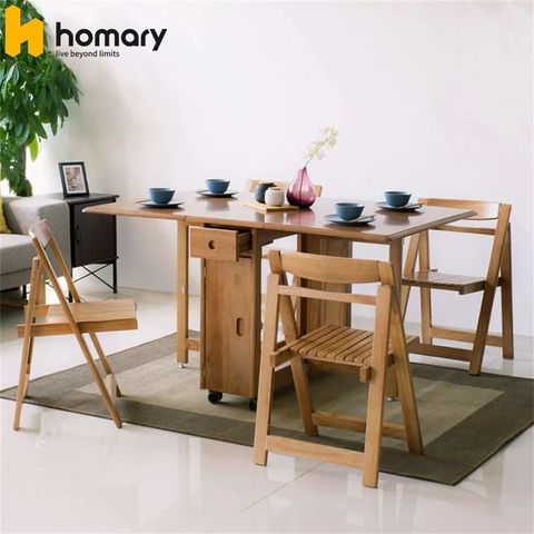Modern Space Saving Multifunctional Solid Wood Folding Dining Table Set ... within Making the most of limited square footage with innovative folding table technology