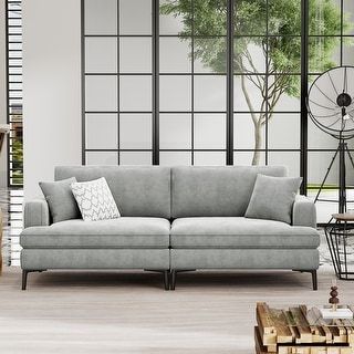 Modern Upholstered Loveseat Couch Removable Cushions Sofa, Light Gray ... regarding Integrating Bhutan Sofa Light Gray into Your Interior Design Palette