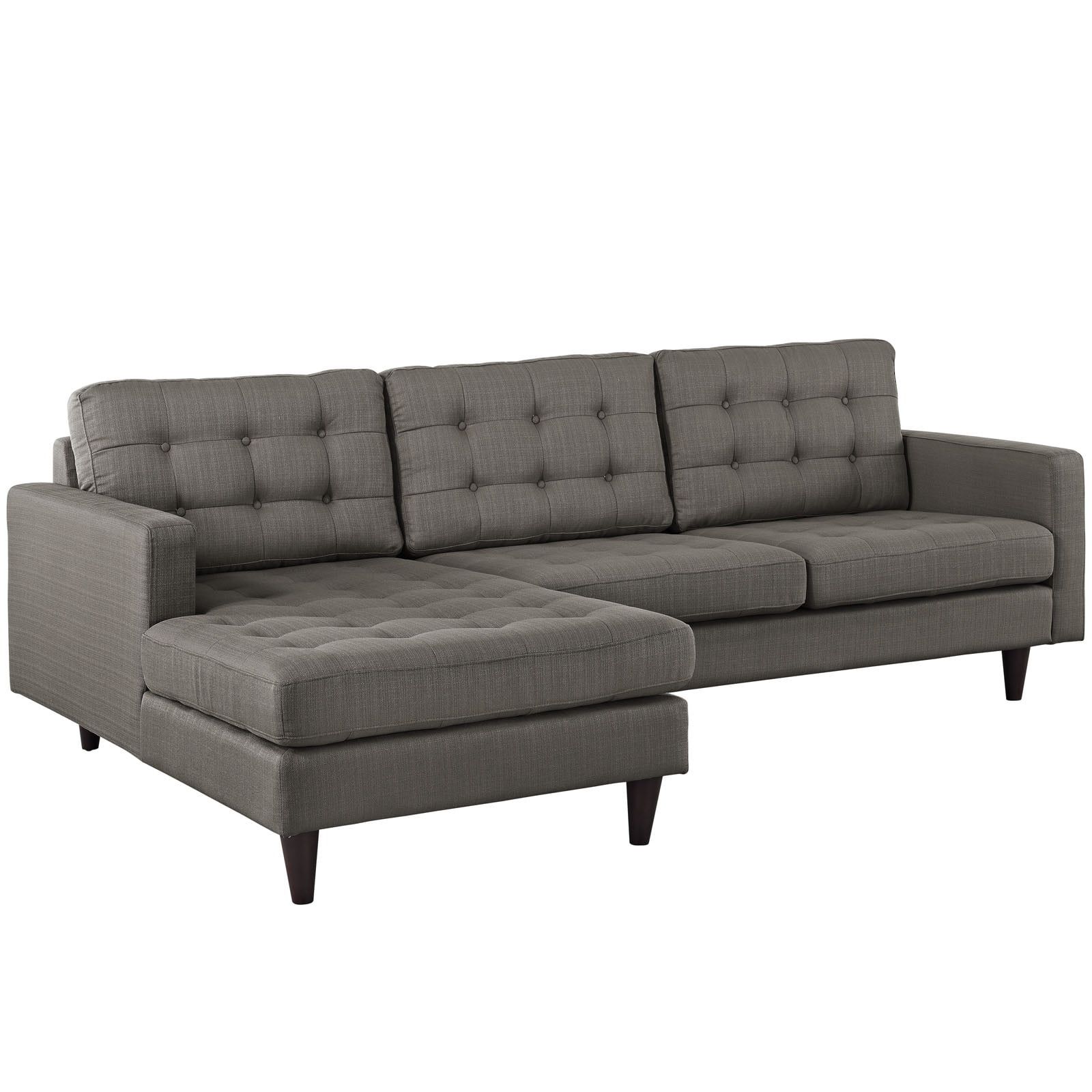 Modern Urban Contemporary Left-Arm Sectional Sofa, Grey Fabric - Walmart.com regarding Modern Contemporary Left-Arm Loveseat , Gray, Fabric