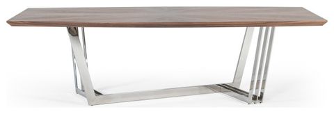 Modrest Gilroy Modern Walnut And Stainless Steel Dining Table ... inside Elevate Your Dining Space The Modrest Naomi Walnut Table Explained