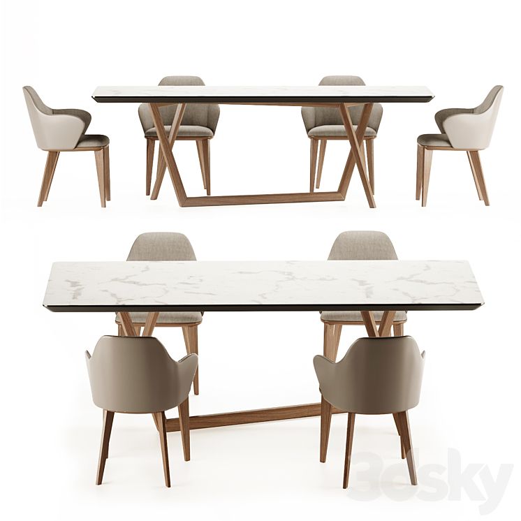 Modrest James - Contemporary Walnut &amp; White Dining Table - Table ... pertaining to Elevate Your Dining Space With the Modrest James Contemporary Table