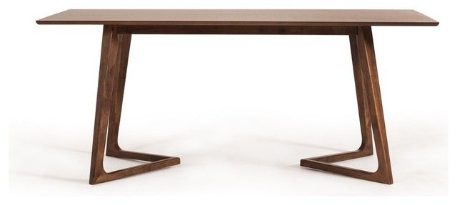 Modrest Jett Contemporary Walnut Dining Table - Midcentury - Dining ... for Modrest James Contemporary Walnut And White Dining Table
