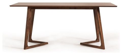 Modrest Jett Contemporary Walnut Dining Table - Midcentury - Dining ... with Modrest Naomi Modern Walnut Dining Table