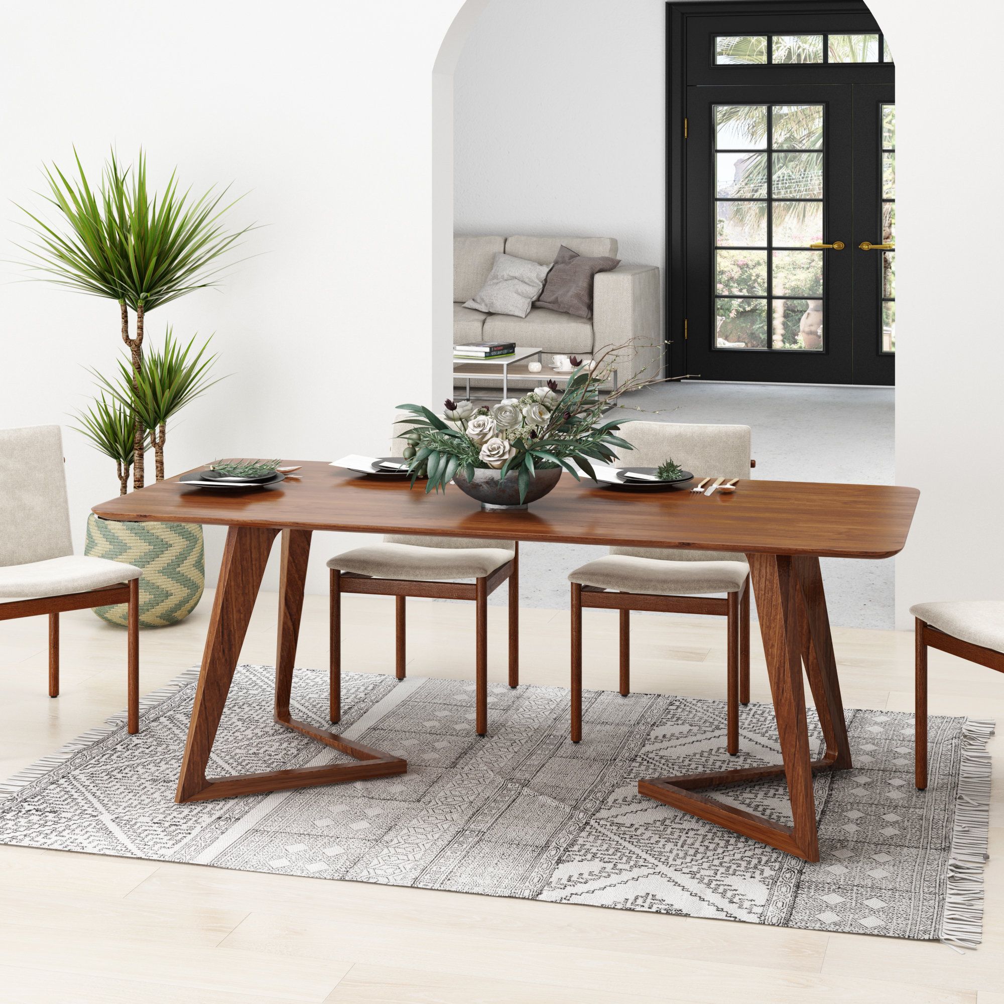 Modrest Jett Contemporary Walnut Dining Table - Midcentury - Dining ... within Elevate Your Dining Space The Modrest Naomi Walnut Table Explained
