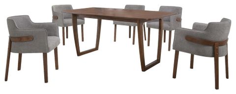 Modrest Jordan Modern Walnut And Gray Dining Set - Transitional ... inside From Everyday Meals to Special Occasions The Modrest Jordan Walnut Table