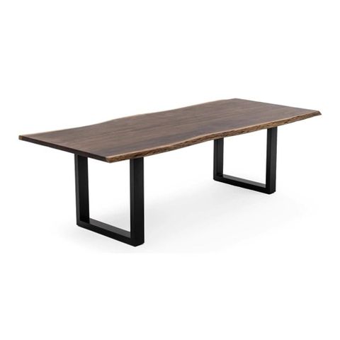Modrest Taylor Large 87" Modern Live Edge Wood Dining Table In Brown ... intended for Modrest Taylor Large Modern Live Edge Wood Dining Table