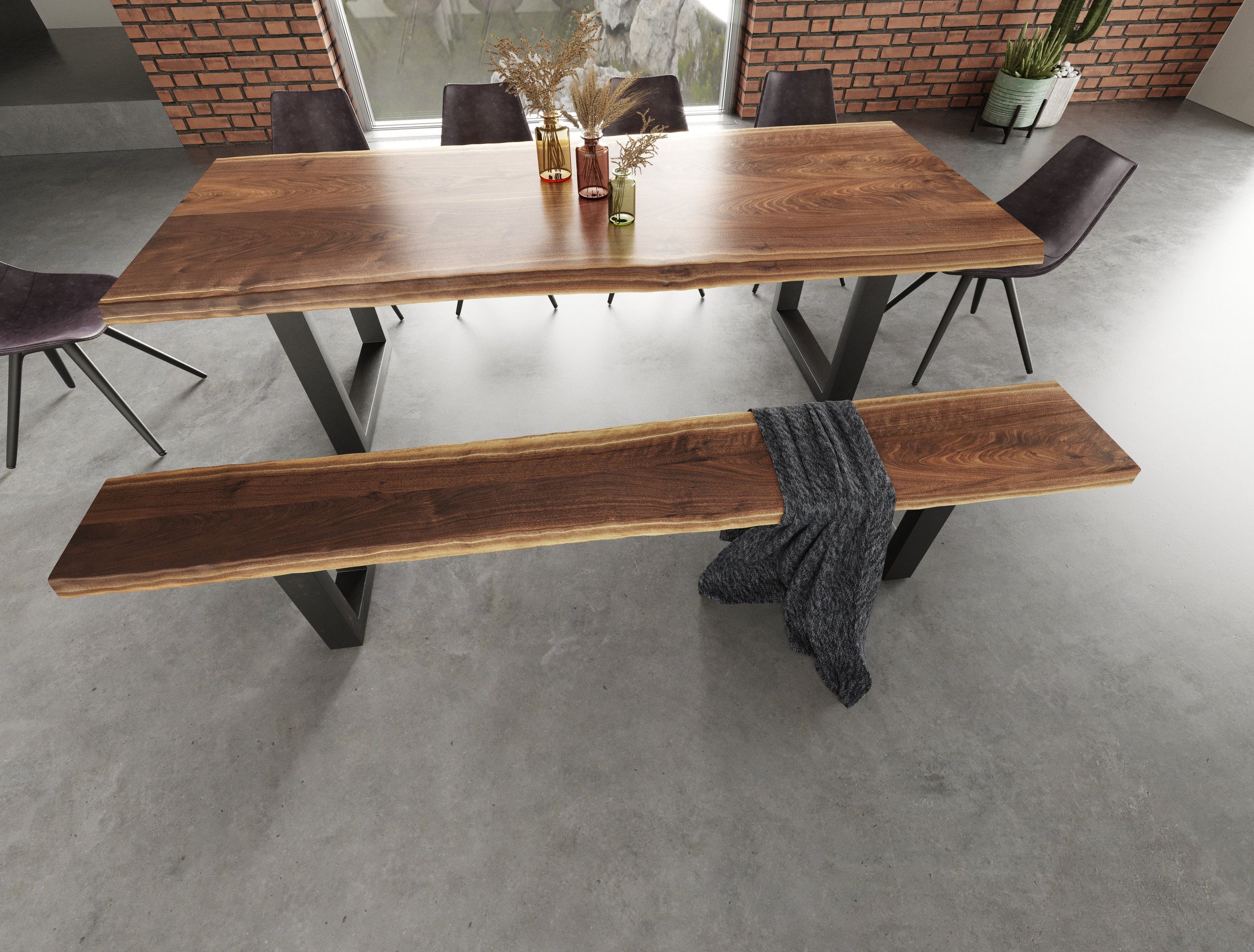 Modrest Taylor X-Large Live Edge Wood Dining Table - Industrial ... pertaining to A Deep Dive into the Craftsmanship of the Modrest Taylor Dining Table
