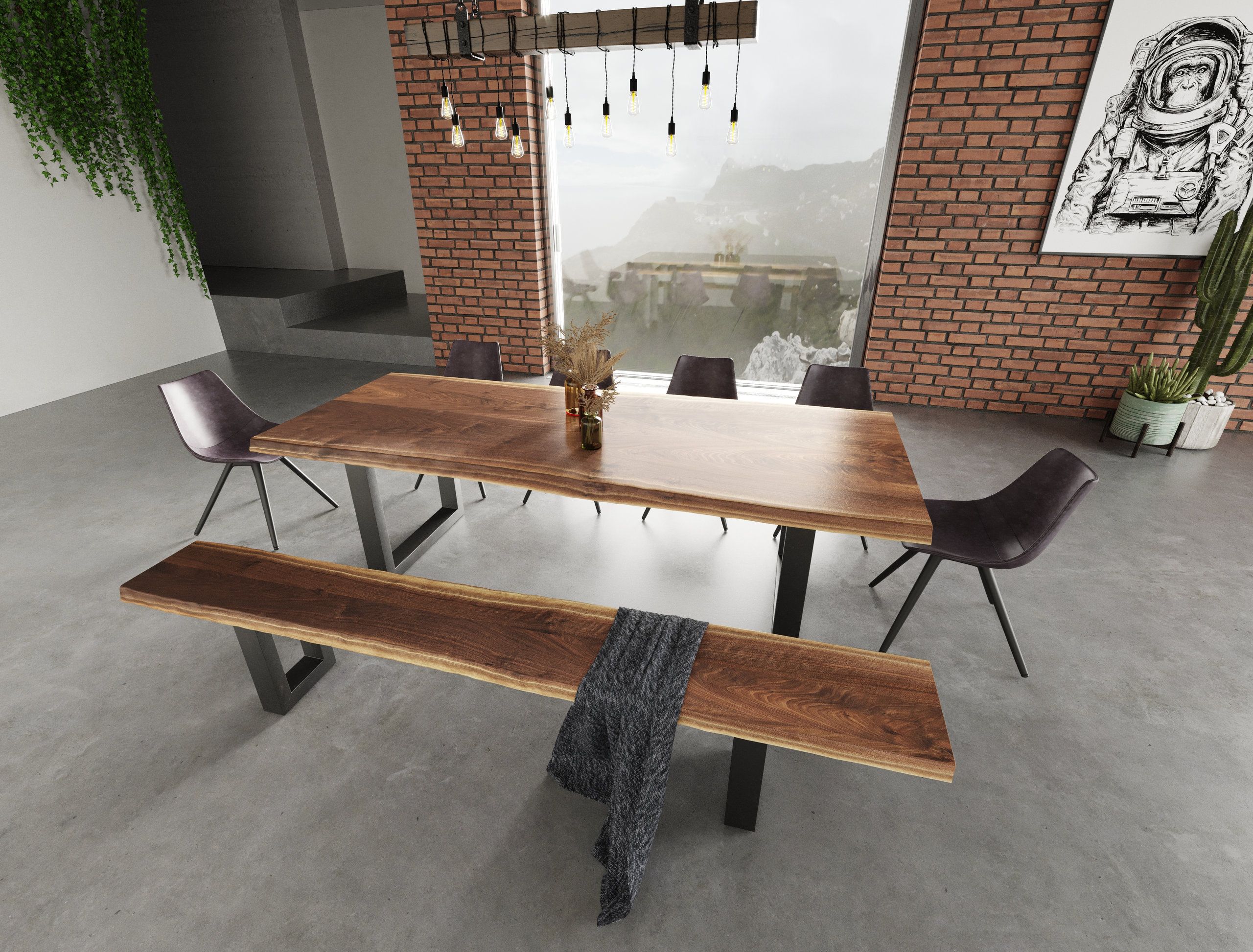 Modrest Taylor X-Large Live Edge Wood Dining Table - Industrial ... pertaining to A Deep Dive into the Craftsmanship of the Modrest Taylor Dining Table