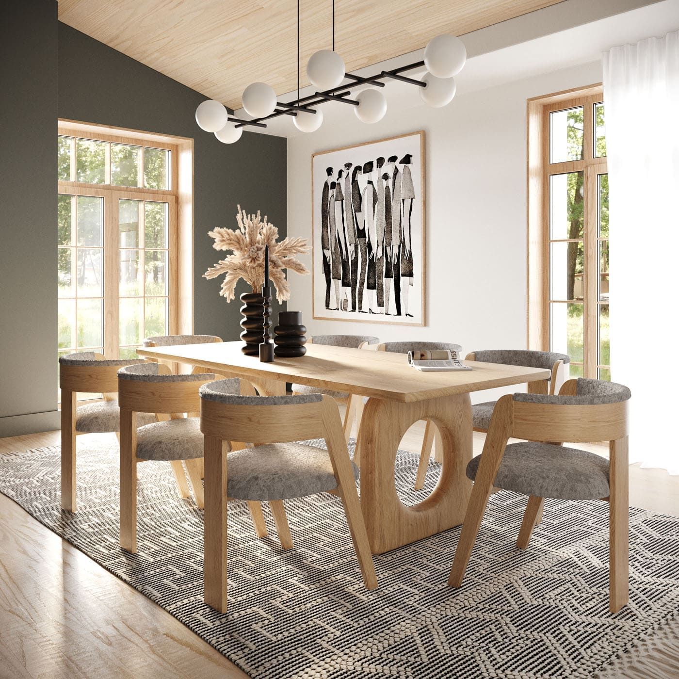 Modrest Washington - Modern Natural Oak Rectangular Dining Table throughout Caring for Your Ellen Antique Natural Oak Dining Table A Legacy Piece