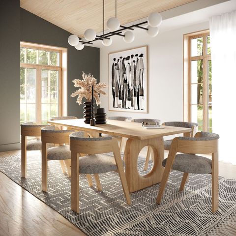 Modrest Washington - Modern Natural Oak Rectangular Dining Table throughout Caring for Your Ellen Antique Natural Oak Dining Table A Legacy Piece