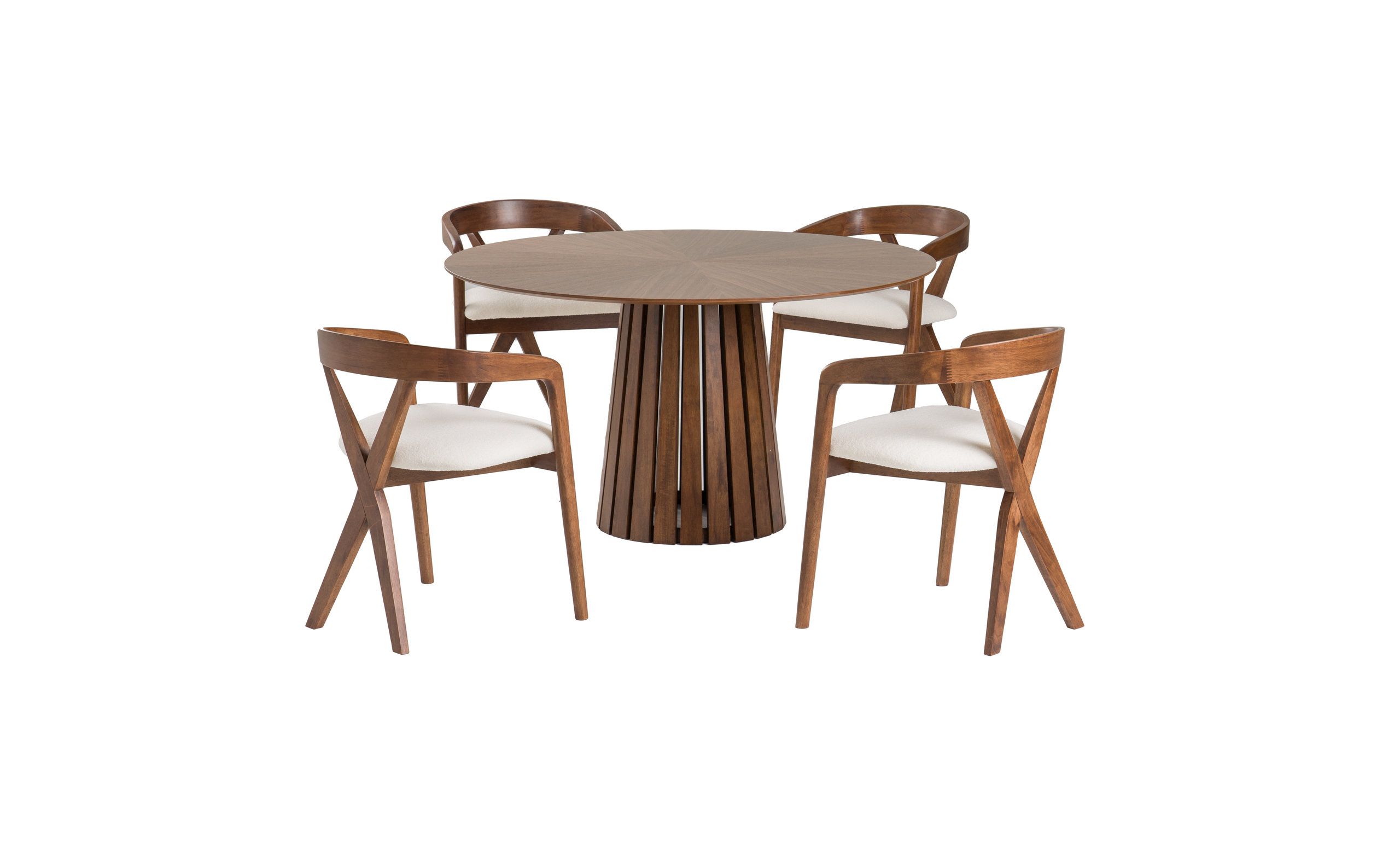 Modrest Weiss Mid-Century Modern Walnut Round Dining Table - Transitional - Dining Tables - By ... for Modrest Nancy Mid-Century Modern White Marble + Walnut Round Dining Table
