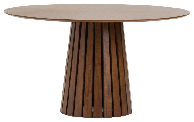 Modrest Weiss Mid-Century Modern Walnut Round Dining Table - Transitional - Dining Tables - By ... in A Closer Look at the Modrest Nancy Round Dining Table Design